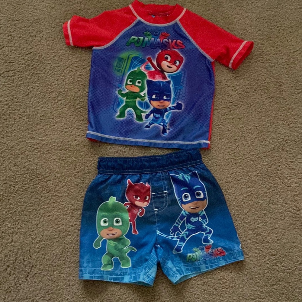 PJ Mask swim trunks and swim top 2T